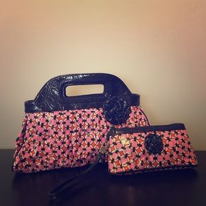 Vera Bradley Frill collection clutch and wristlet